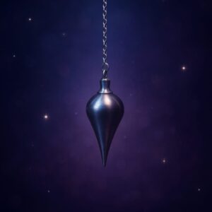 La représentation d'un pendule sur fond sombre